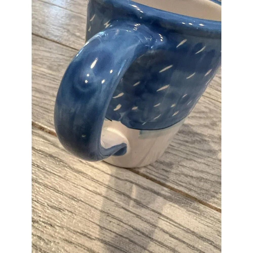 Vietri Coffee Mug Italy Hand Painted Tea Cup NWOT Winter Church Christmas DeFeCt